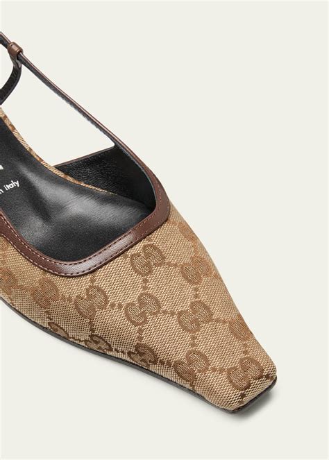 gucci demi monogram canvas slingback